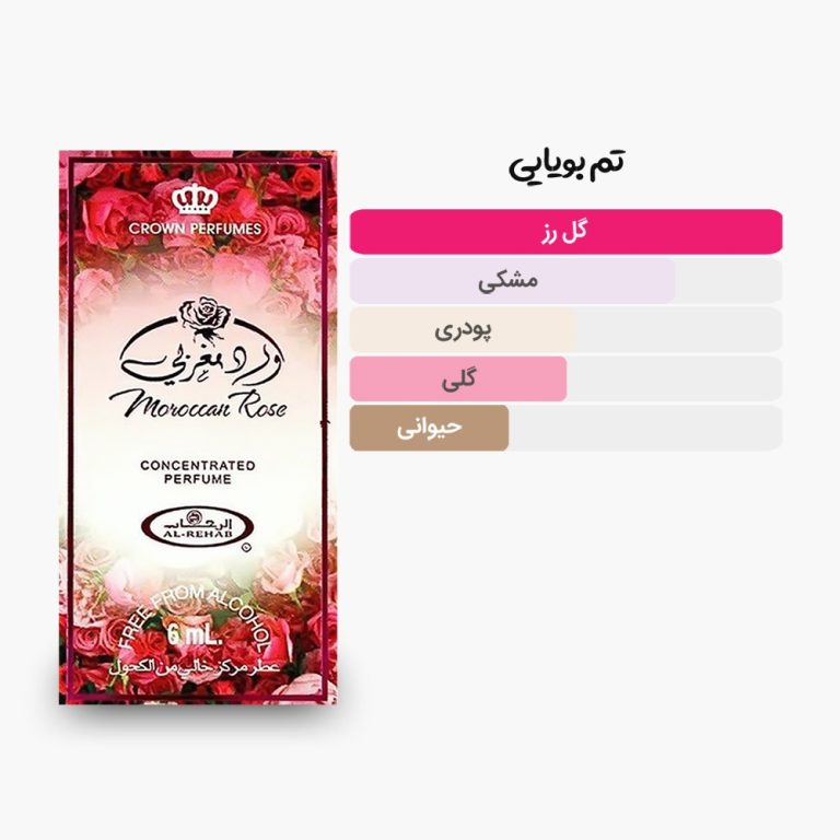 آکوردهای اصلی عطر روغنی 6 میل رز مغربی الرحاب