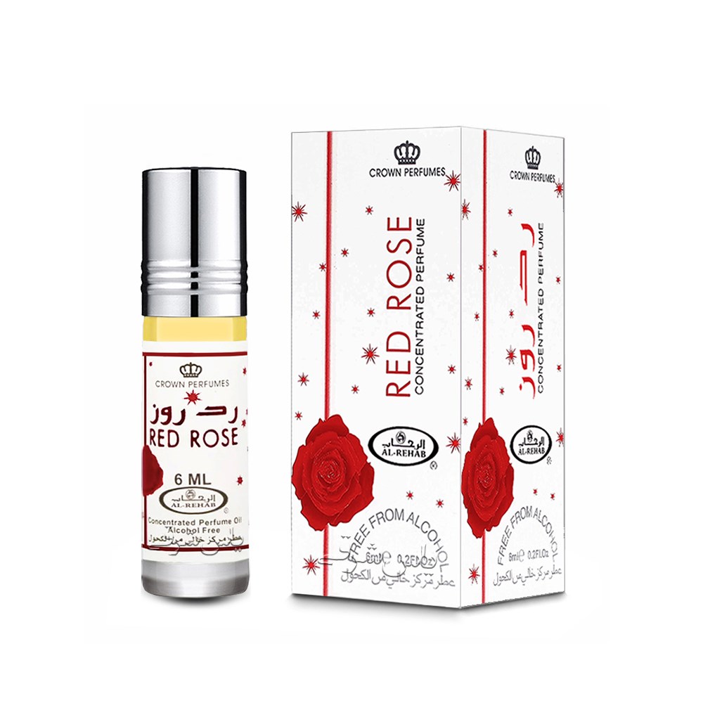 تصویر شیشه و جعبه عطر 6 میل رد رز از برند الرحاب